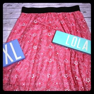 LuLaRoe Coral lace Lola skirt